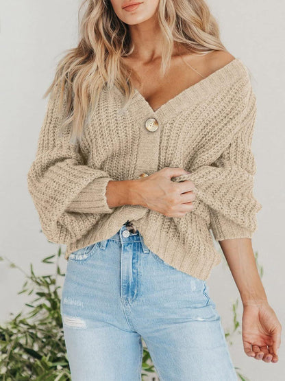 Button Up Long Sleeve Cardigan Dust Storm