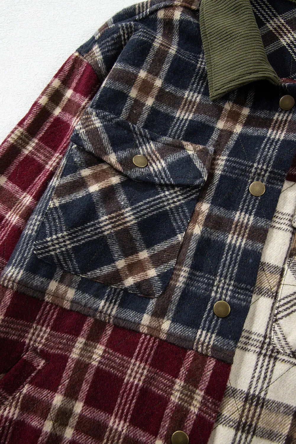 Plaid Button Up Long Sleeve Jacket Plaid