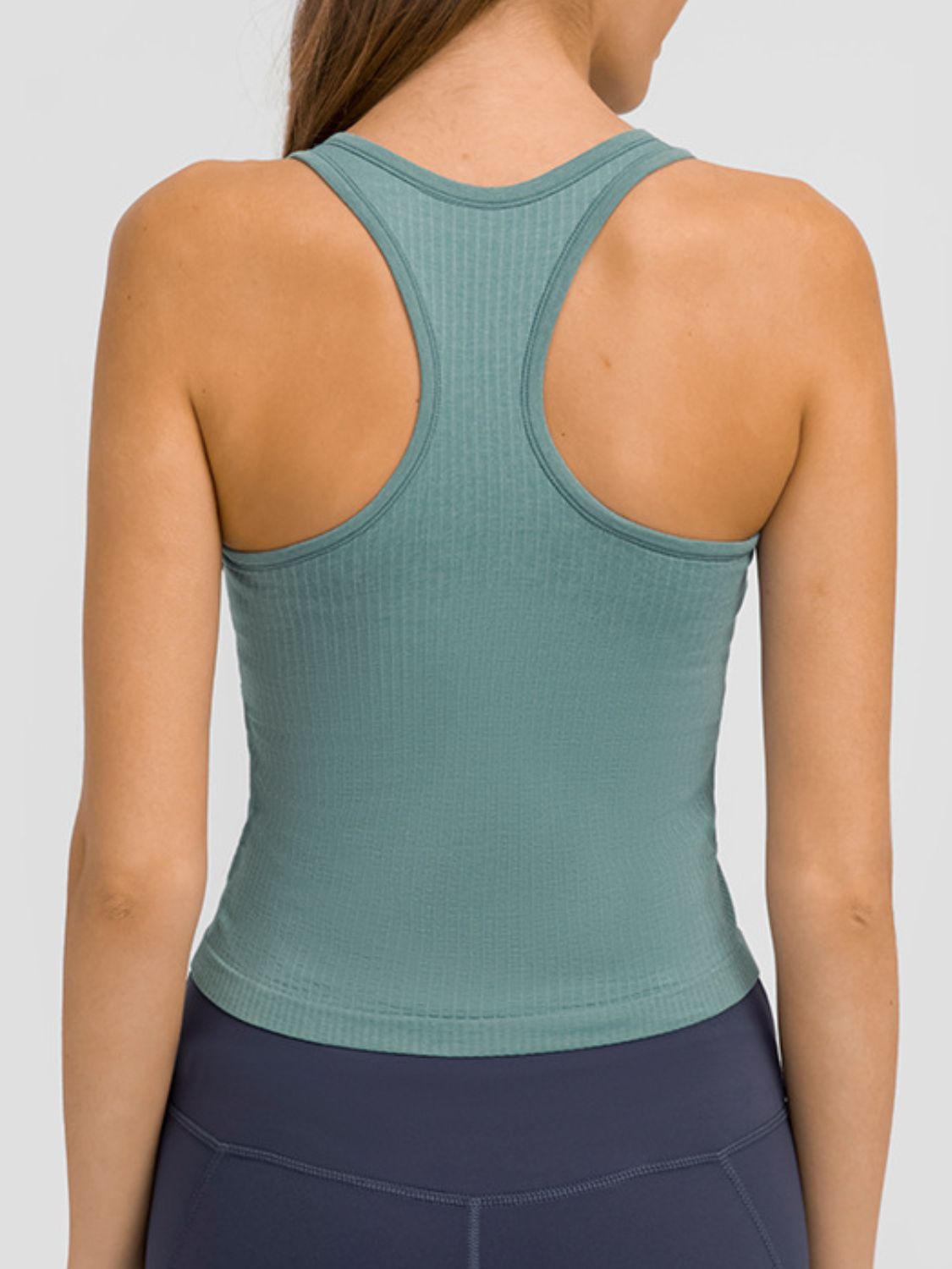 Millennia Round Neck Racerback Active Tank Turquoise