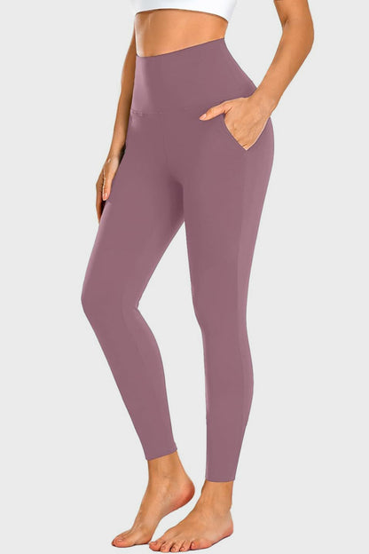 Pocketed High Waist Active Leggings Lilac