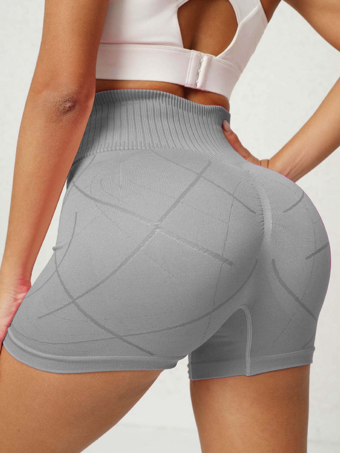 High Waist Active Shorts Gray