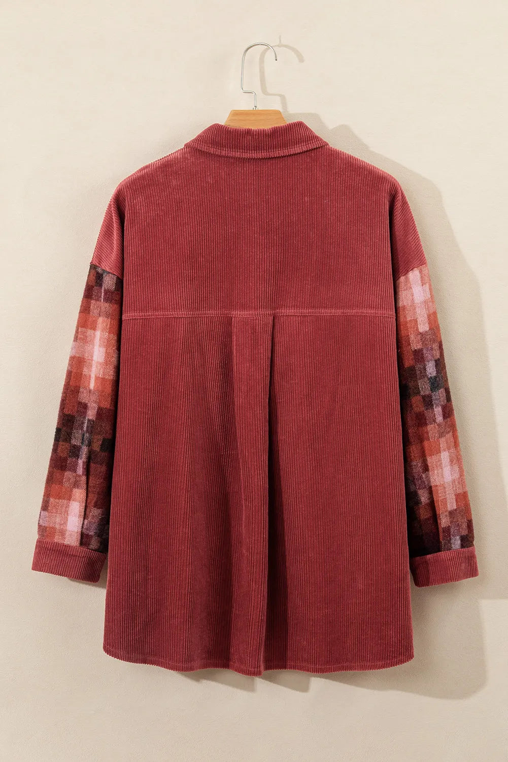 Button Up Long Sleeve Jacket Burgundy