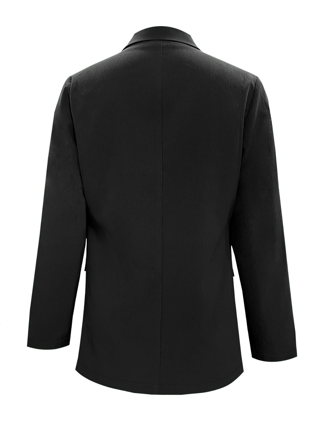 Lapel Collar Long Sleeve Blazer Black