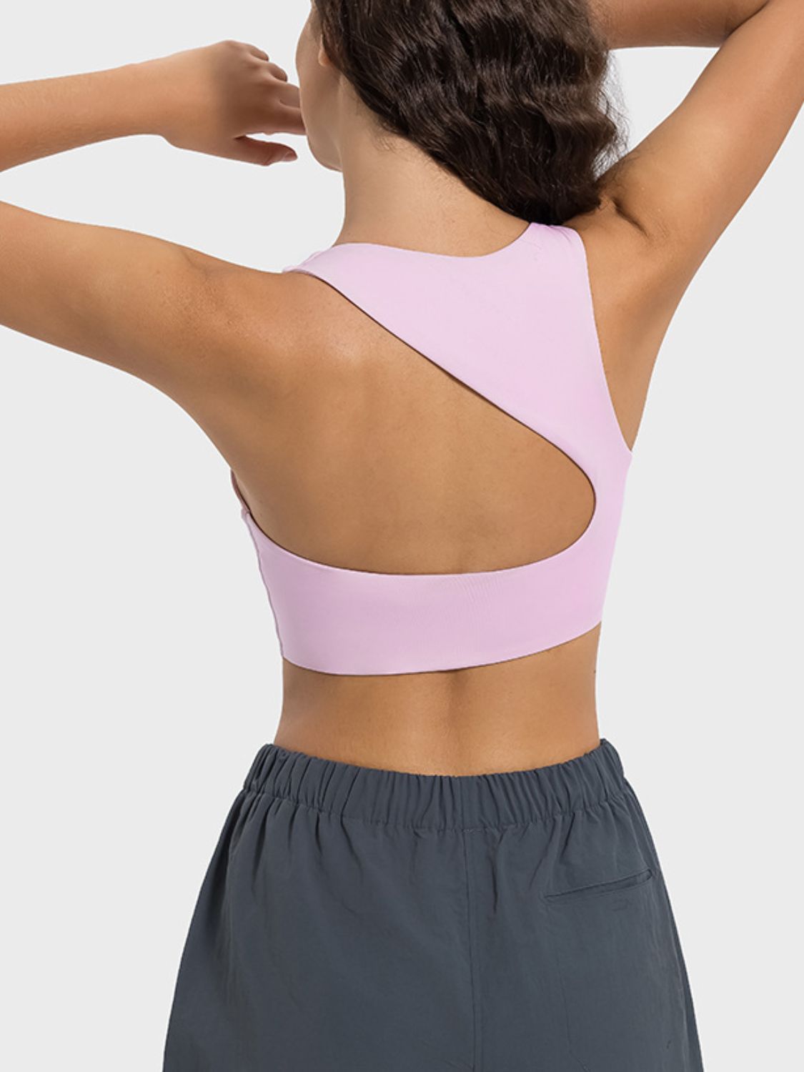 Millennia Cutout Round Neck Active Tank Blush Pink