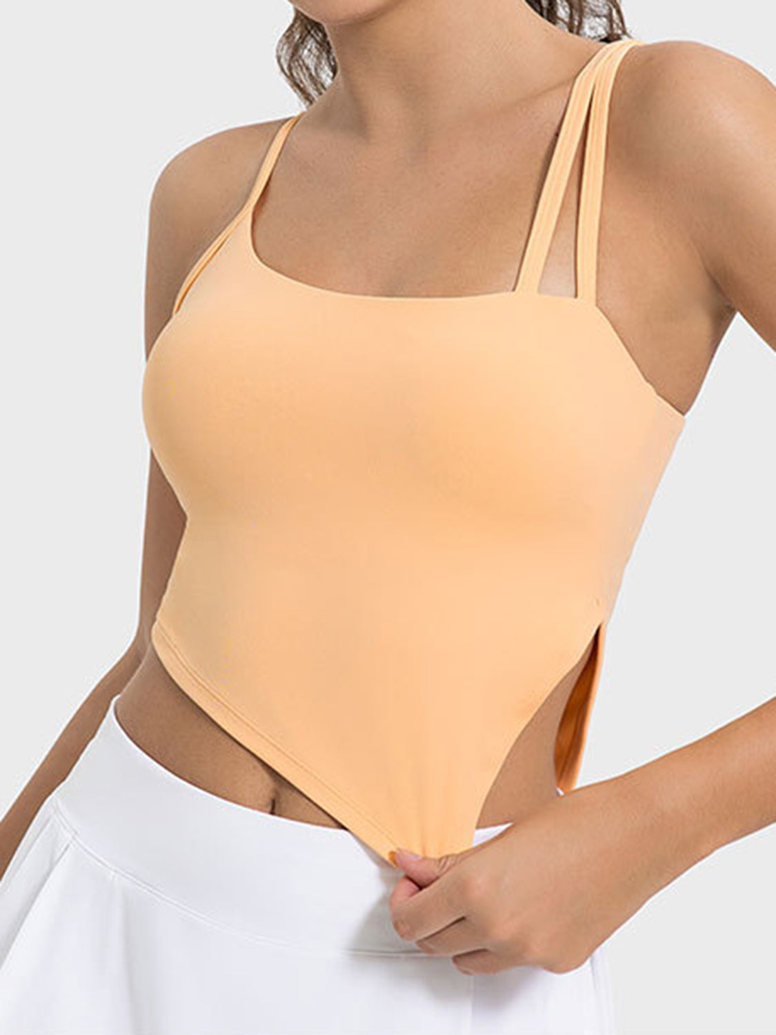 Millennia Slit Asymmetrical Neck Active Cami Sherbet