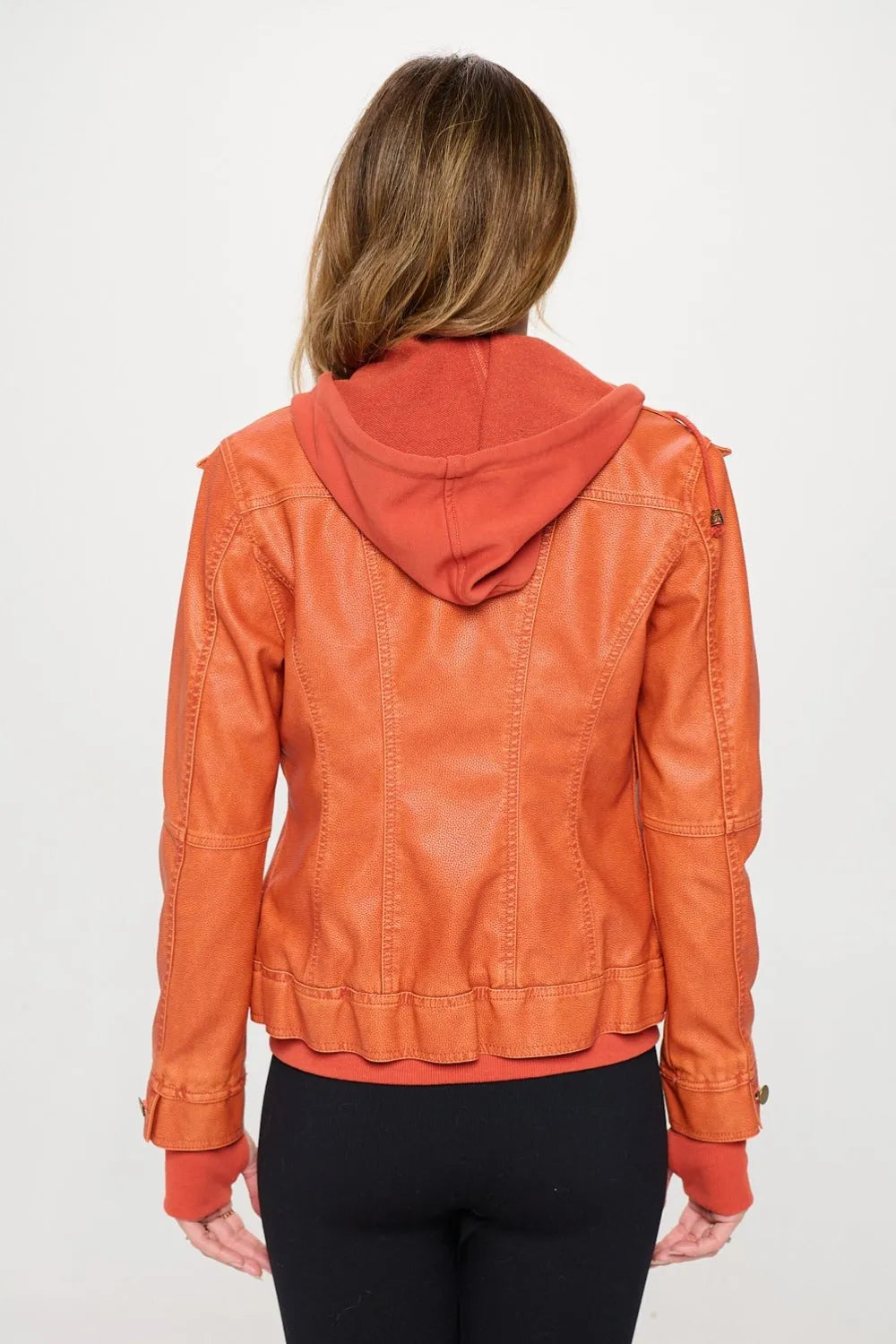 Coalition LA Double Zip Hooded Long Sleeve Jacket Orange