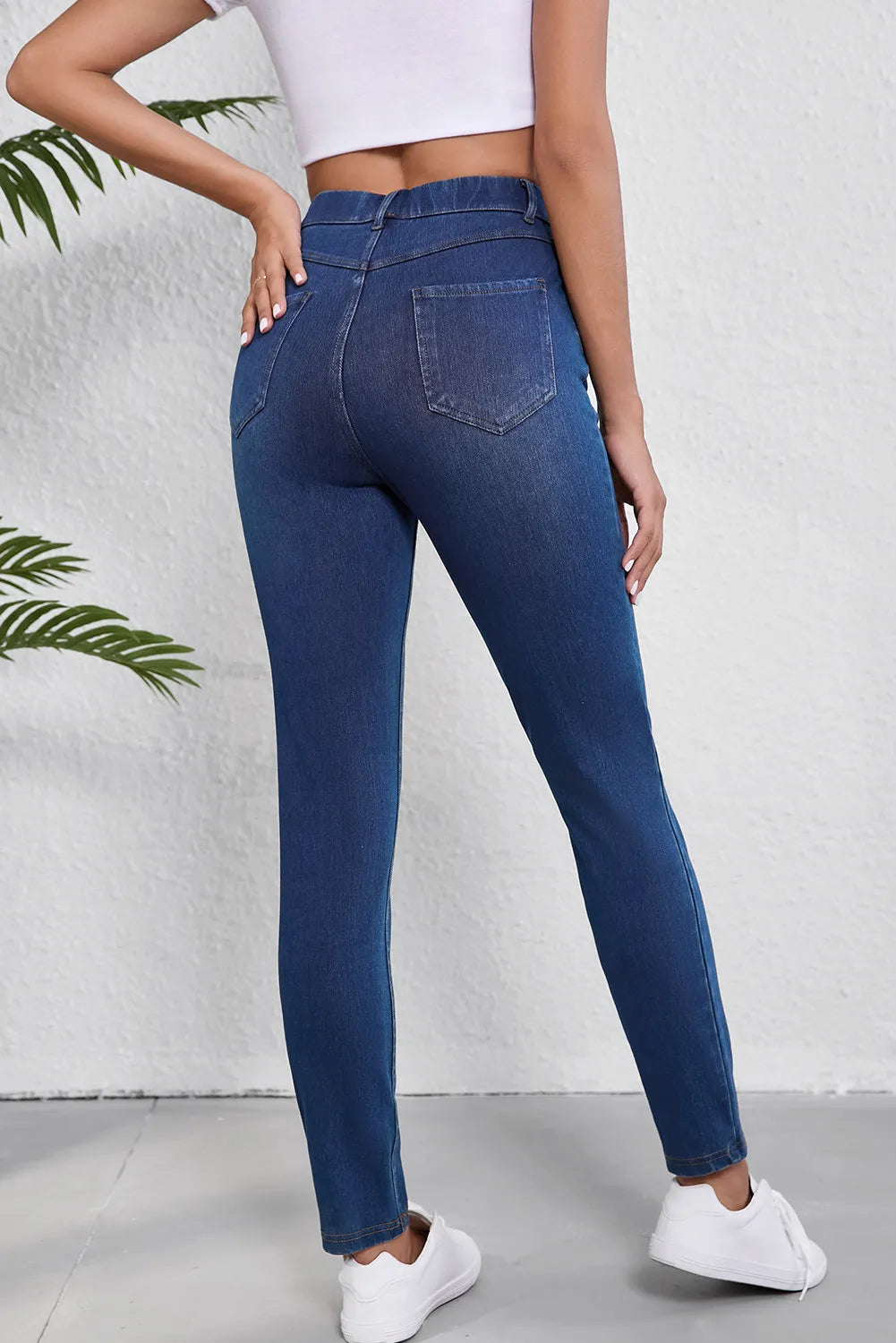 High Waist Skinny Jeans with Pockets Medium