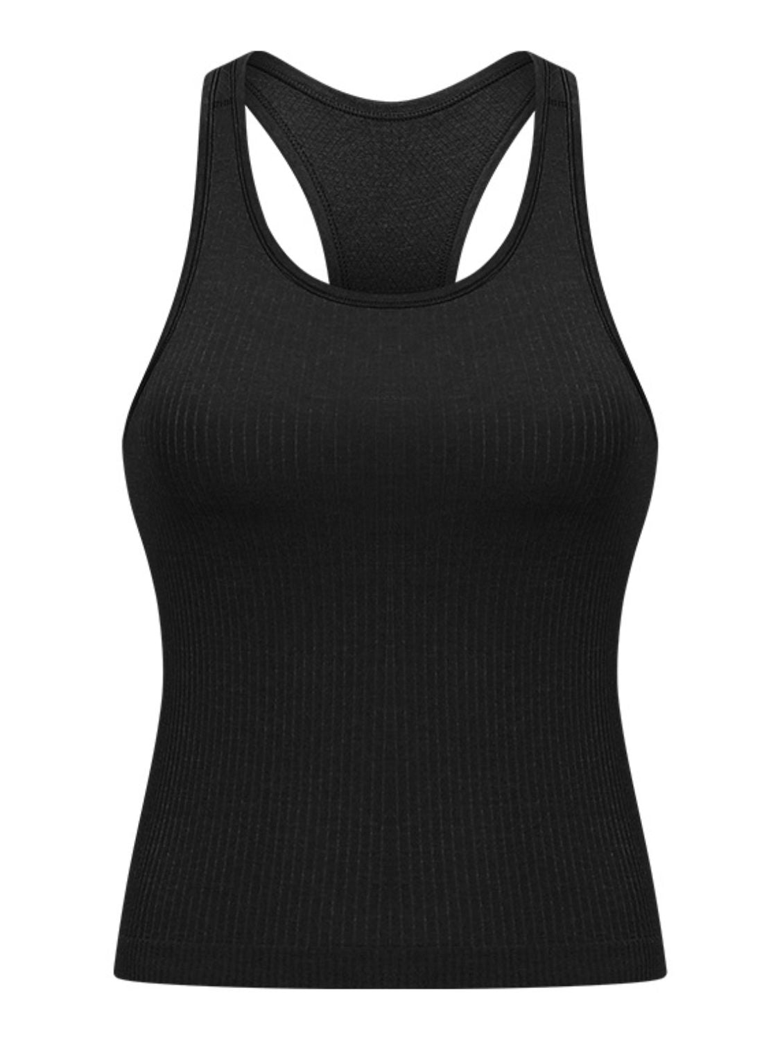 Millennia Round Neck Racerback Active Tank Black