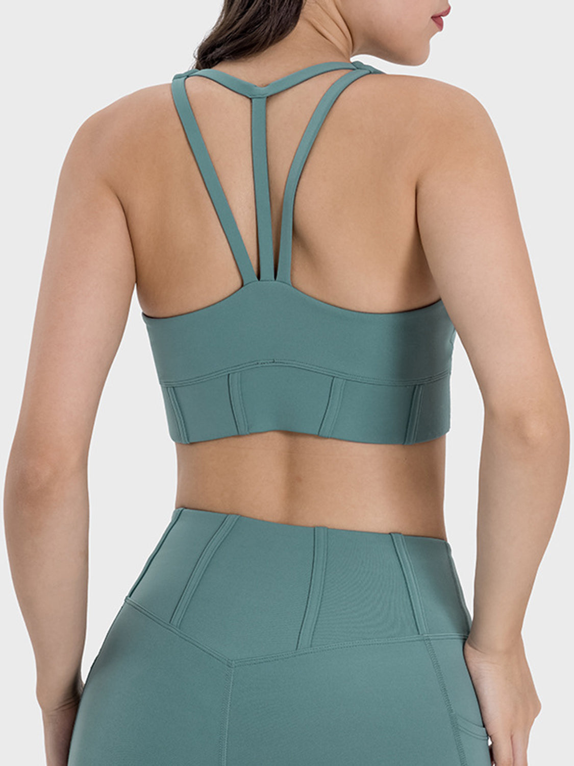 Millennia Square Neck Wide Strap Active Tank Teal