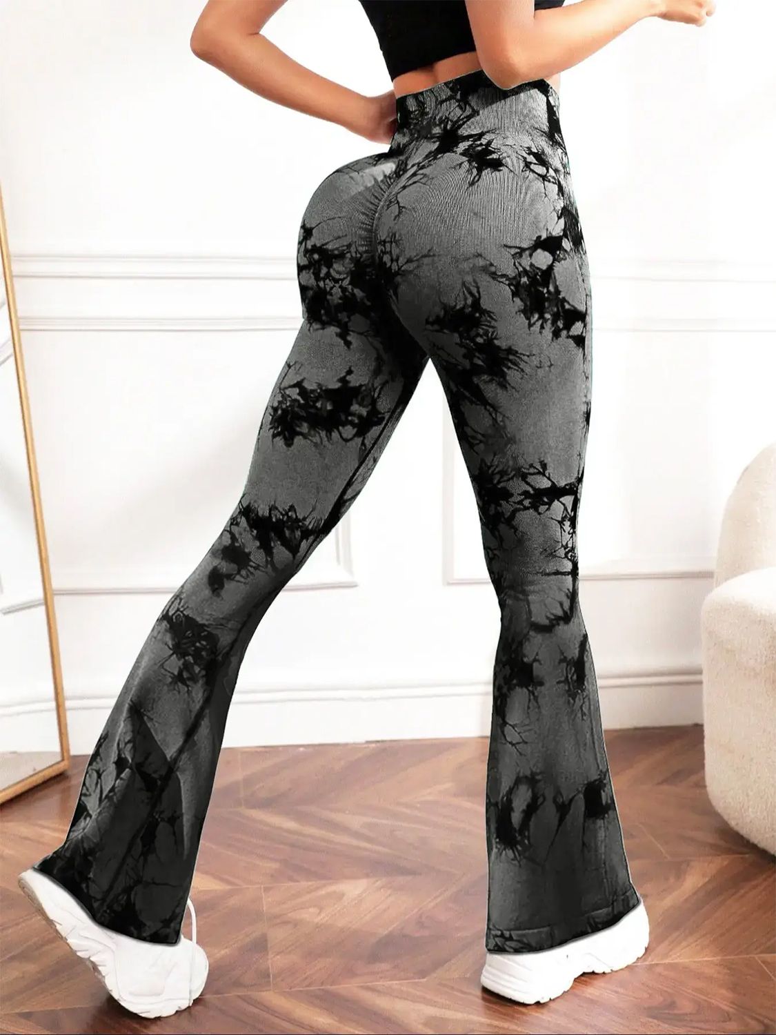 Tie-Dye High Waist Active Leggings Dark Gray