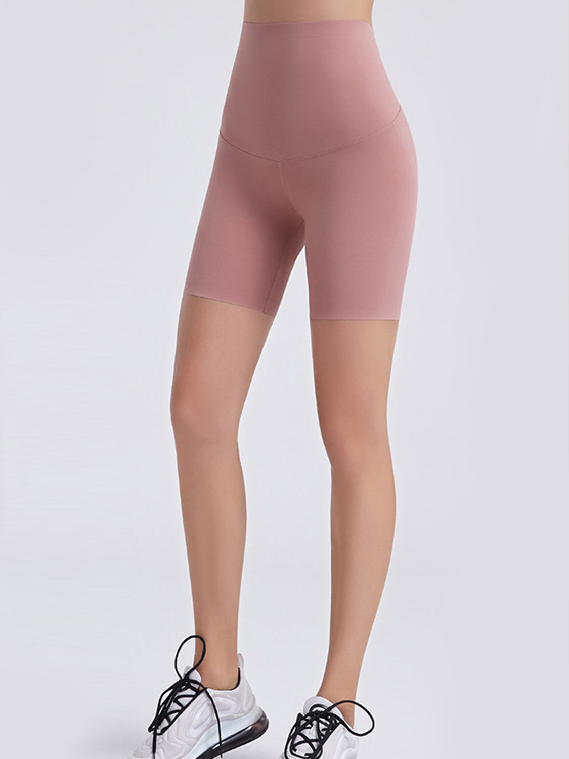 Wide Waistband Sports Shorts Dusty Pink