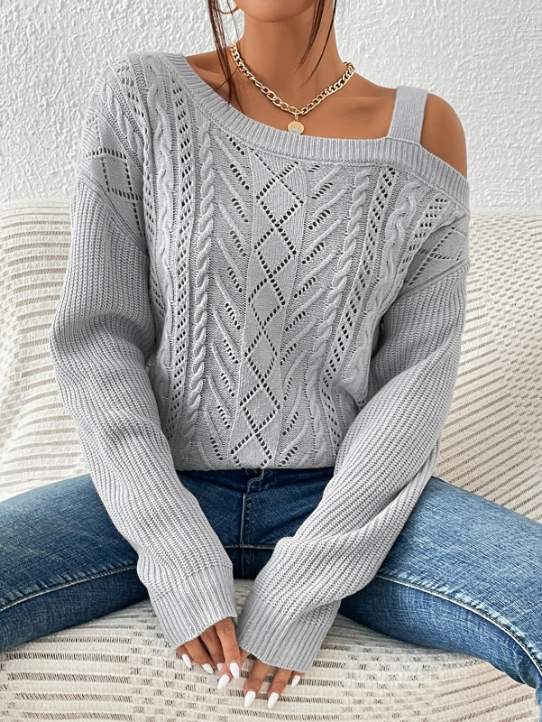 Women's casual long-sleeved sweater top Grey