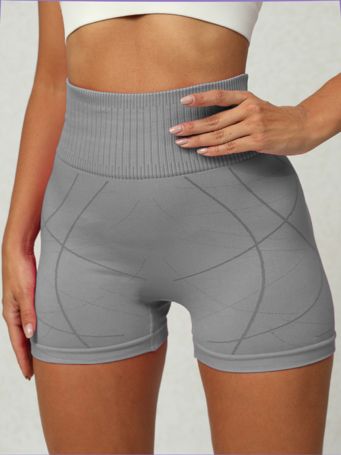 High Waist Active Shorts Gray