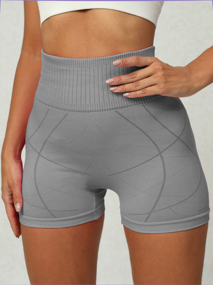 High Waist Active Shorts Gray