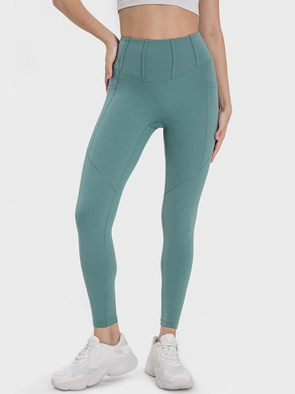 Millennia Pocketed High Waist Active Leggings Teal