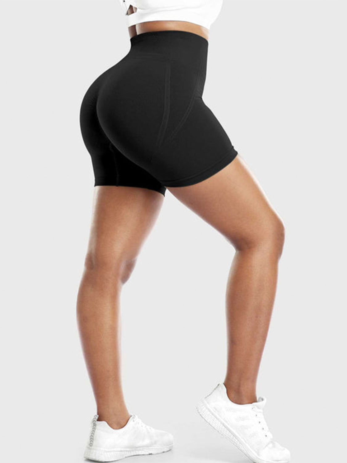 High Waist Active Shorts Black