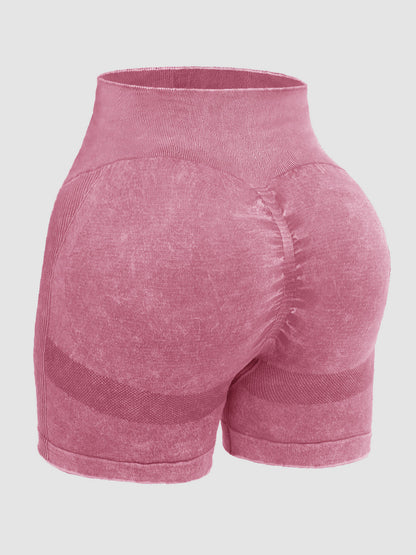 Washed High Waist Active Shorts Dusty Pink