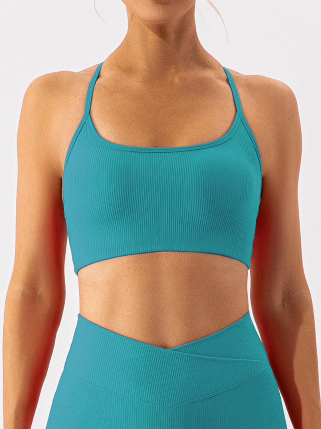 Spaghetti Strap Active Bra Teal