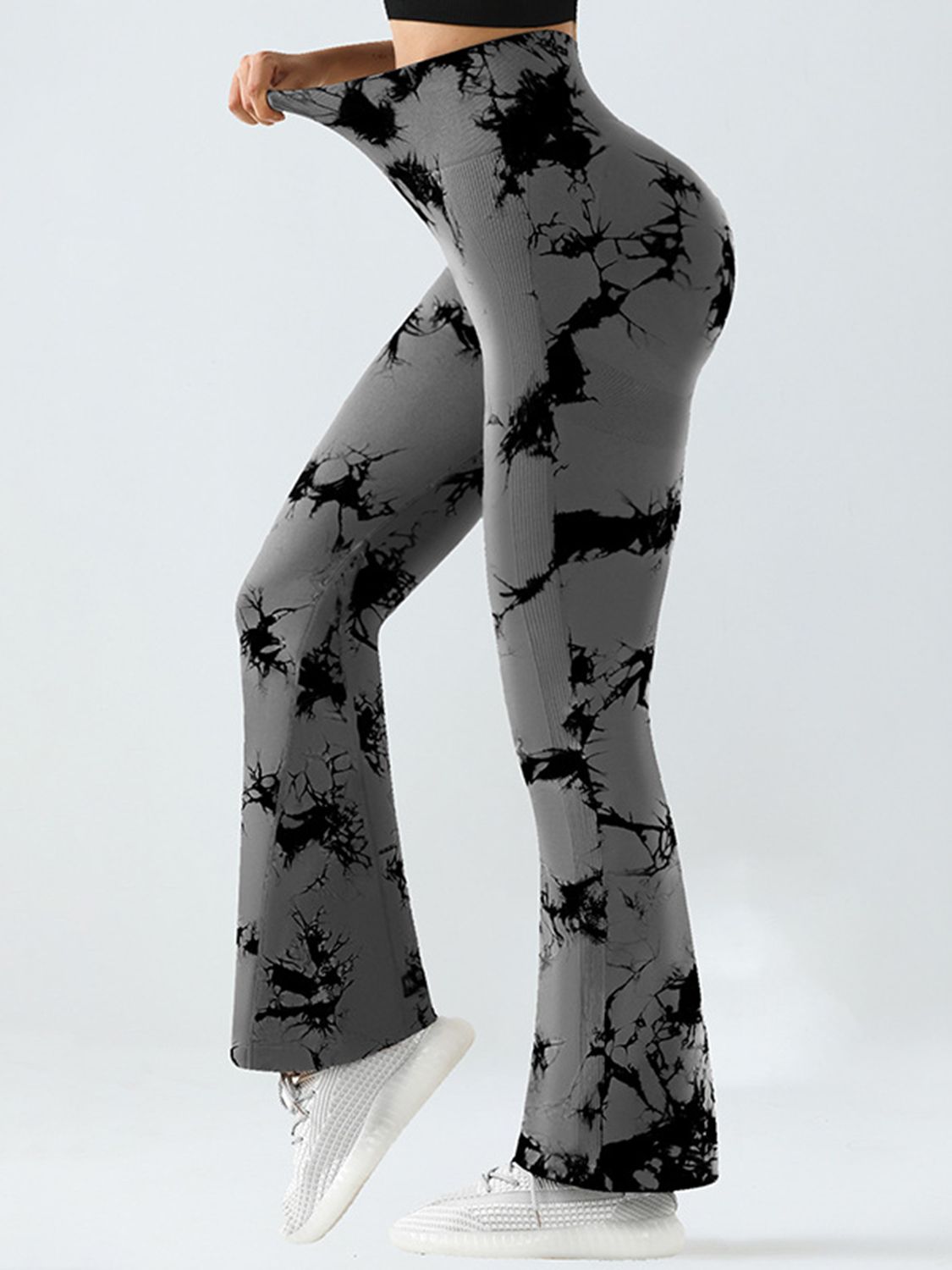 Tie-Dye High Waist Active Leggings Dark Gray