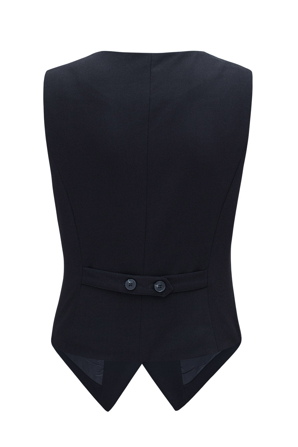 Pocketed Button Up Vest Black