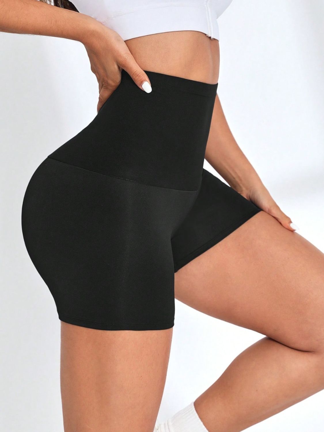 High Waist Active Shorts Black