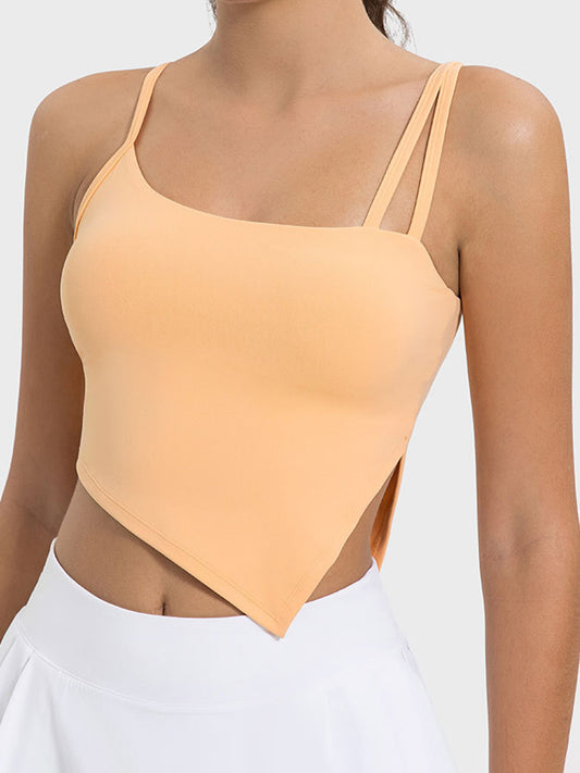 Millennia Slit Asymmetrical Neck Active Cami Sherbet