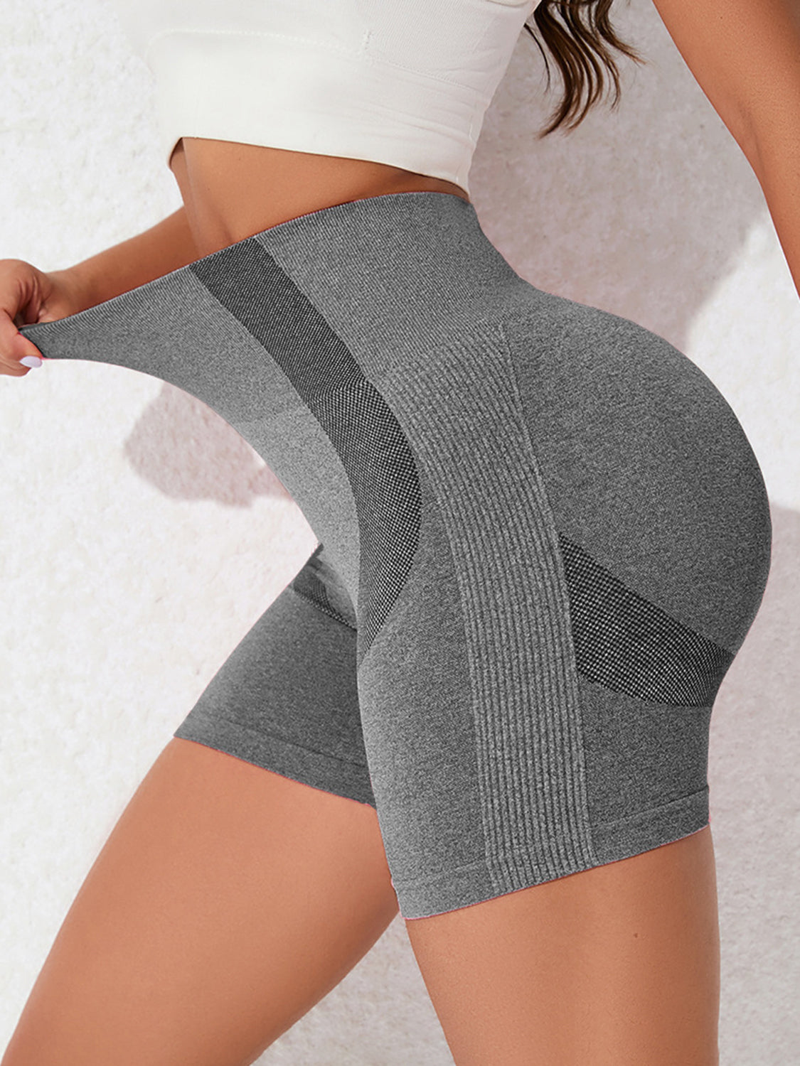 High Waist Active Shorts Dark Gray