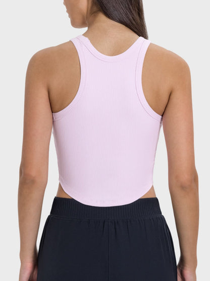 Millennia Round Neck Racerback Active Tank Blush Pink