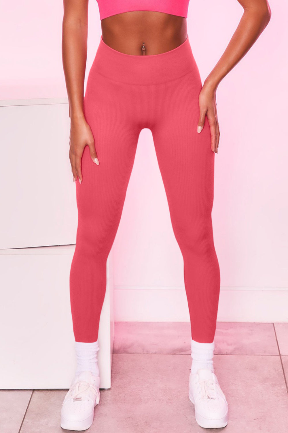 High Waist Active Pants Hot Pink