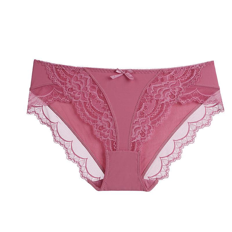 Women's Lace Comfort Breathable Briefs Hot pink