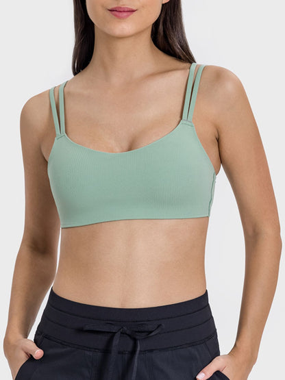 Millennia Scoop Neck Double Strap Active Cami Gum Leaf