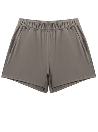 Millennia Elastic Waist Active Shorts Mocha