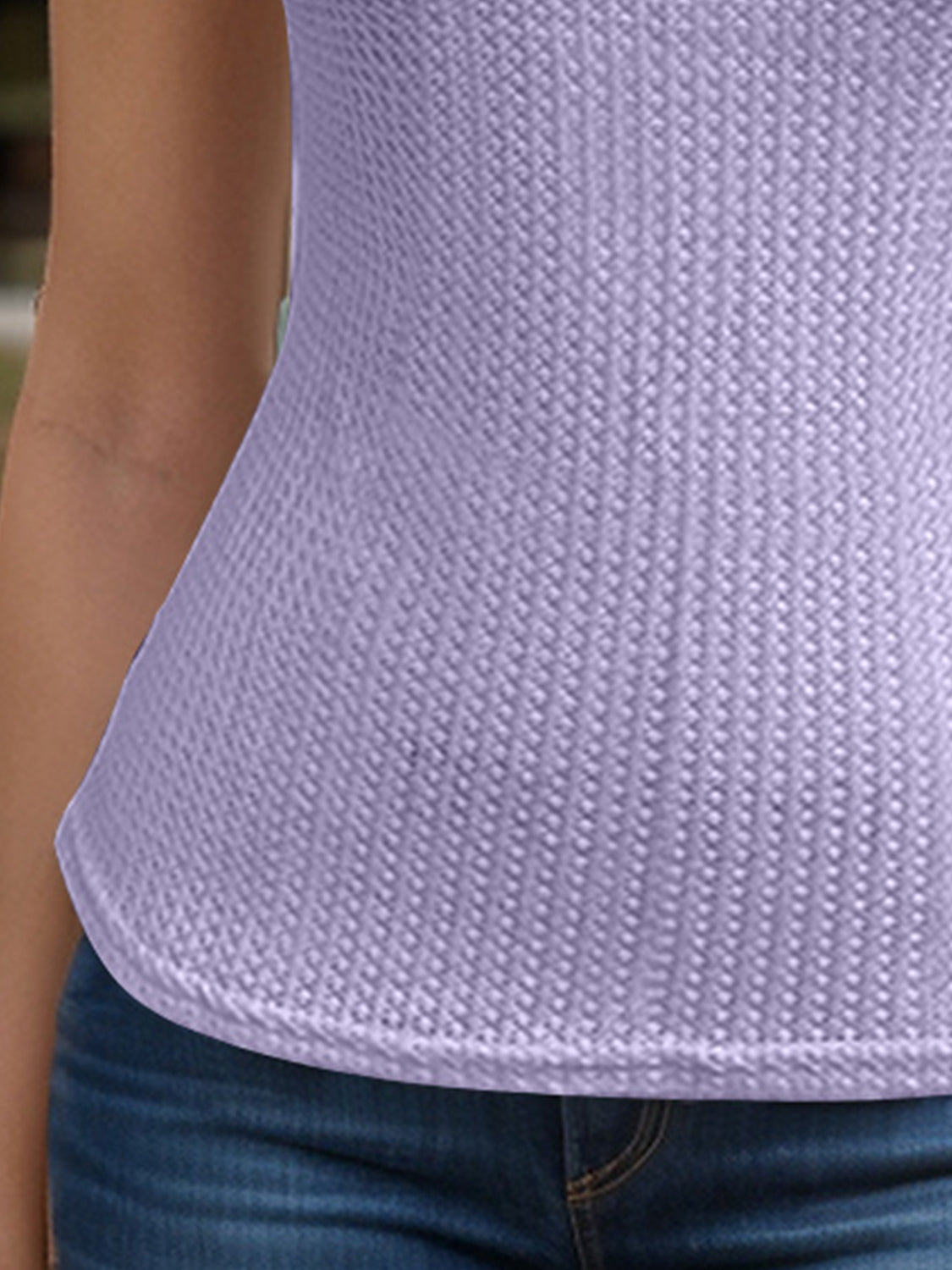 Full Size Textured Scoop Neck Cami Lavender