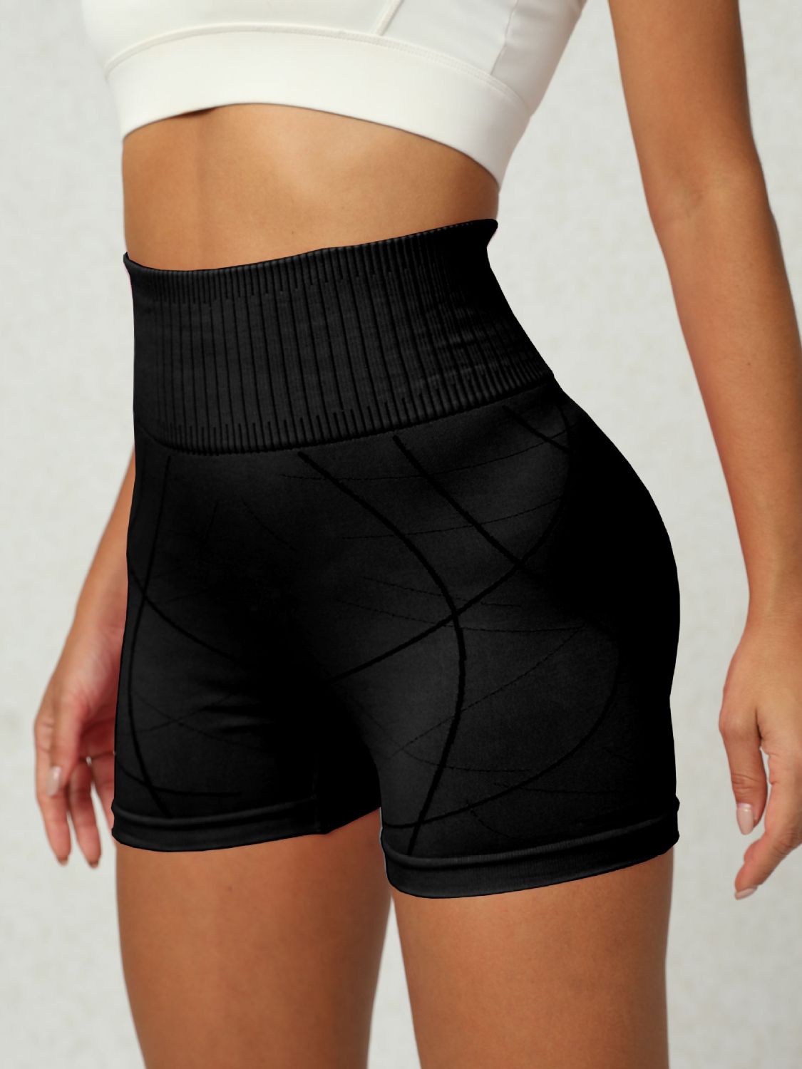 High Waist Active Shorts Black