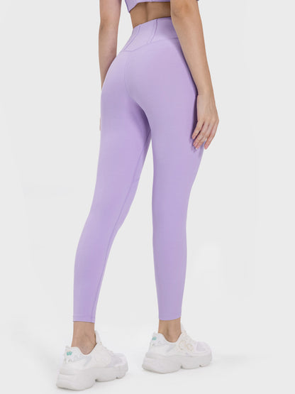 Millennia Pocketed High Waist Active Leggings Lavender