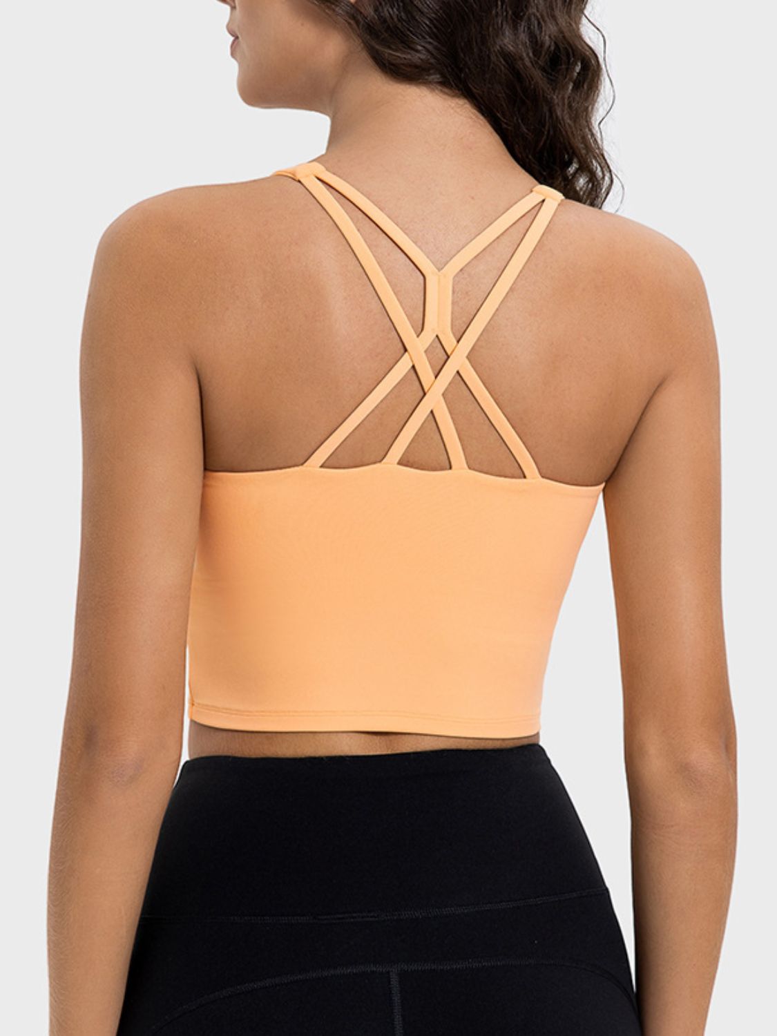 Millennia Crisscross Round Neck Active Tank Sherbet