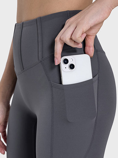 Millennia Pocketed High Waist Active Leggings Dark Gray