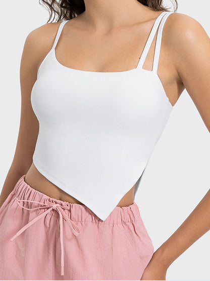 Millennia Slit Asymmetrical Neck Active Cami White