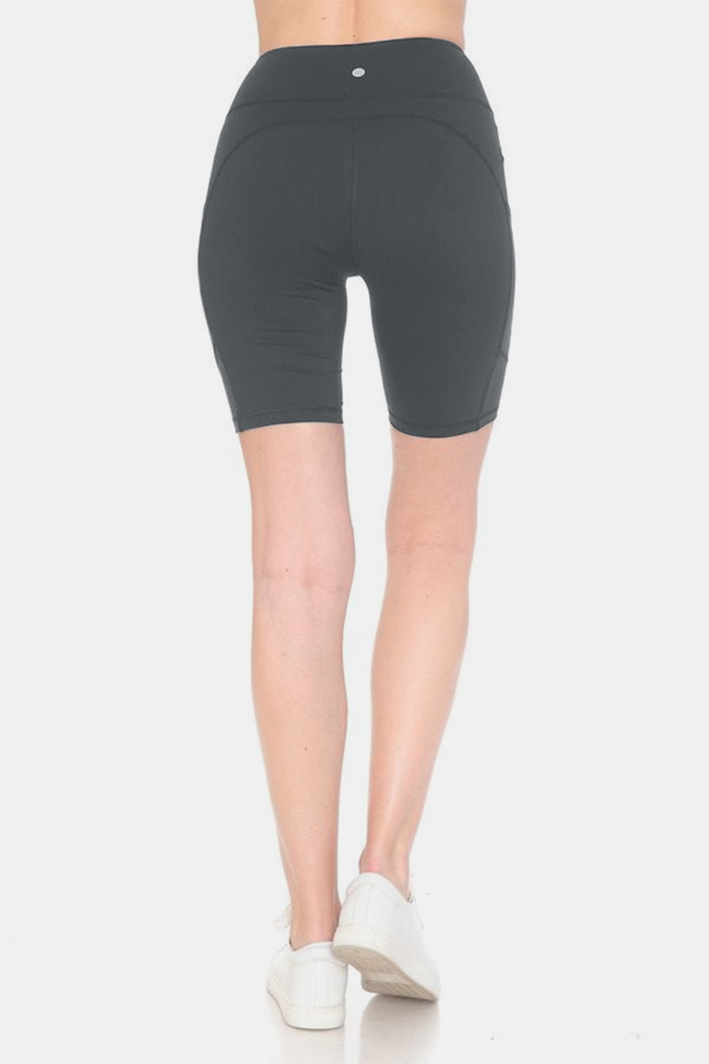 Leggings Depot Full Size High Waist Active Shorts charcoal