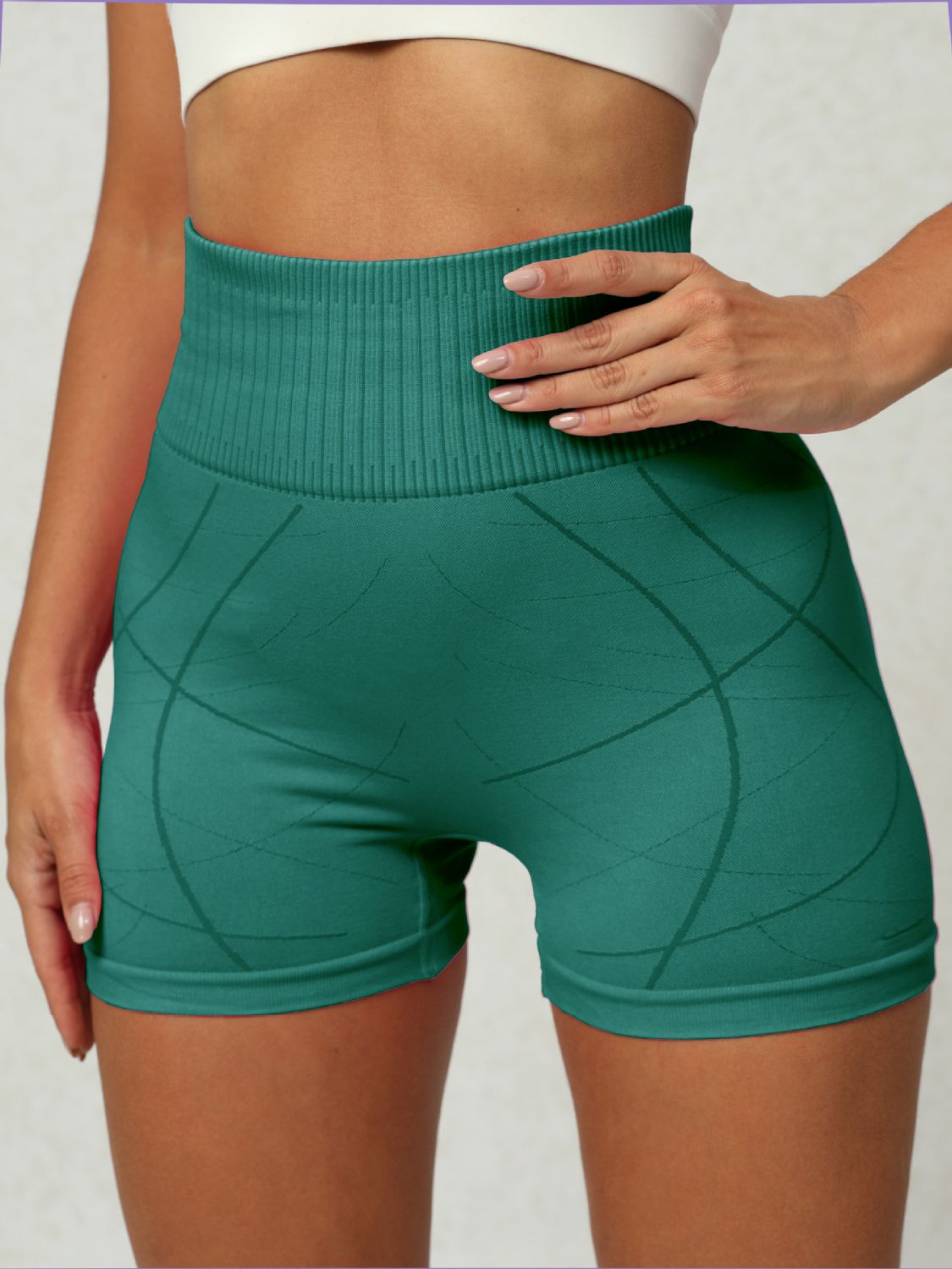 High Waist Active Shorts Teal