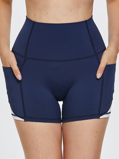 High Waist Active Shorts Dark Blue