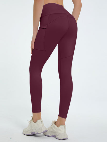 High Waist Active Leggings Burgundy