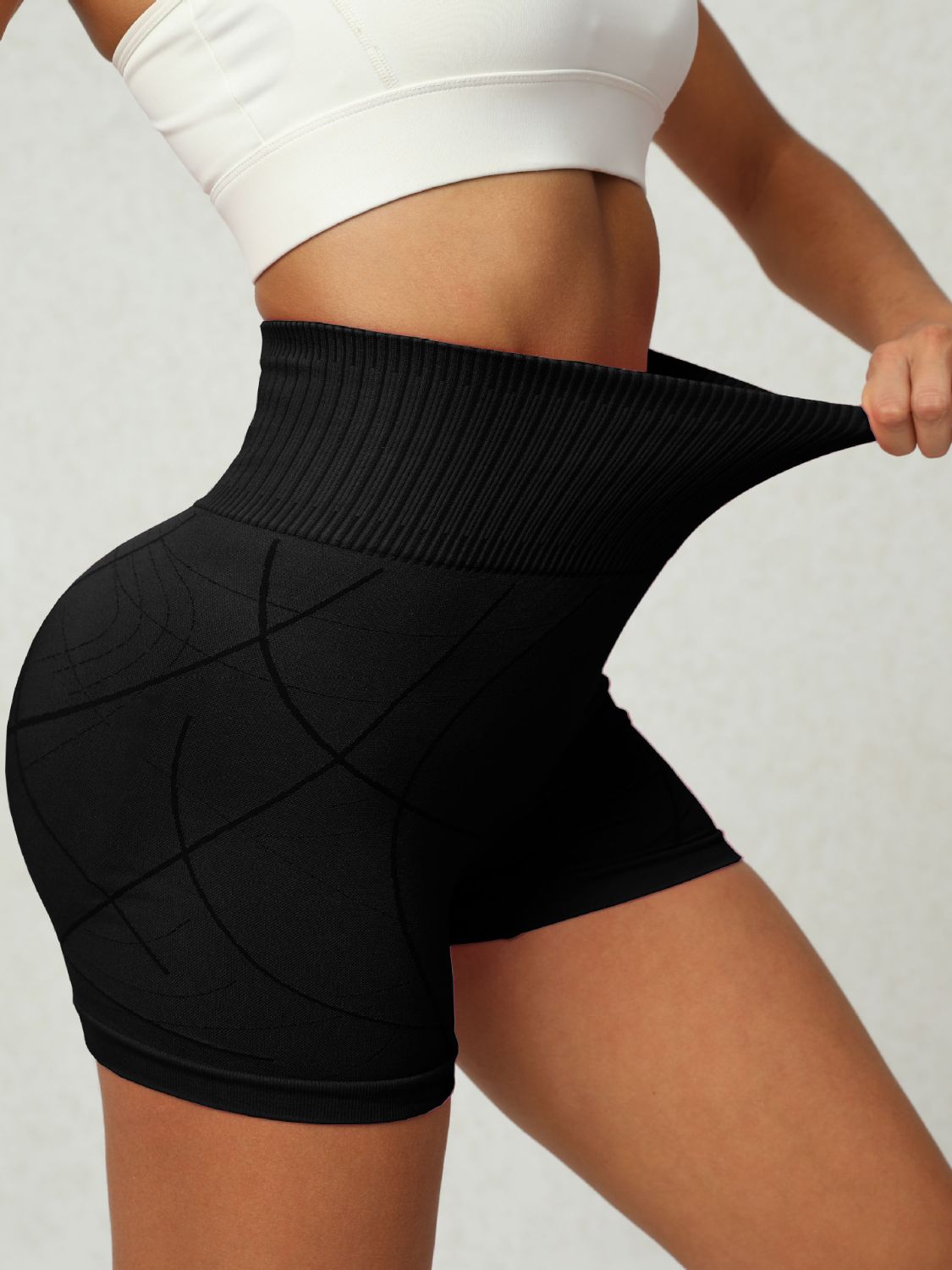 High Waist Active Shorts Black