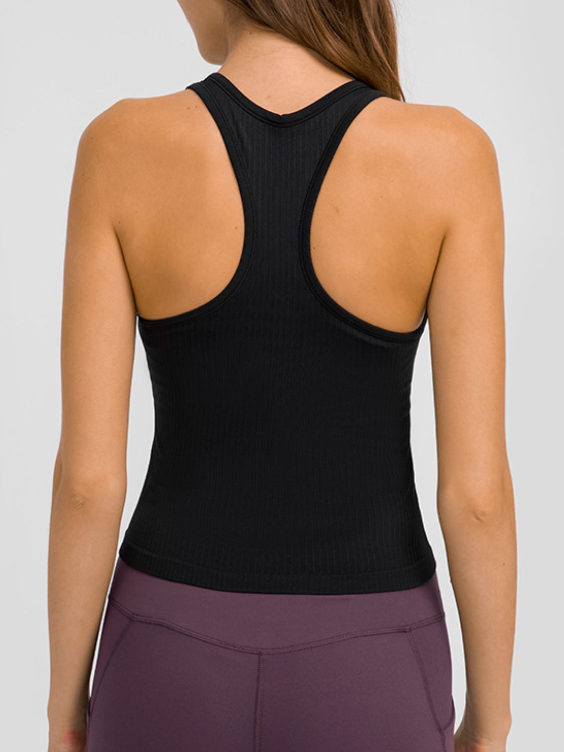 Millennia Round Neck Racerback Active Tank Black