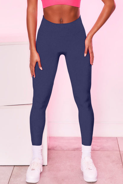 High Waist Active Pants Dark Blue