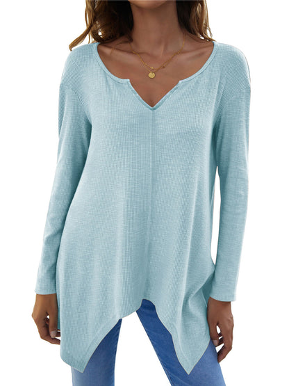 Full Size V-Neck Long Sleeve T-Shirt