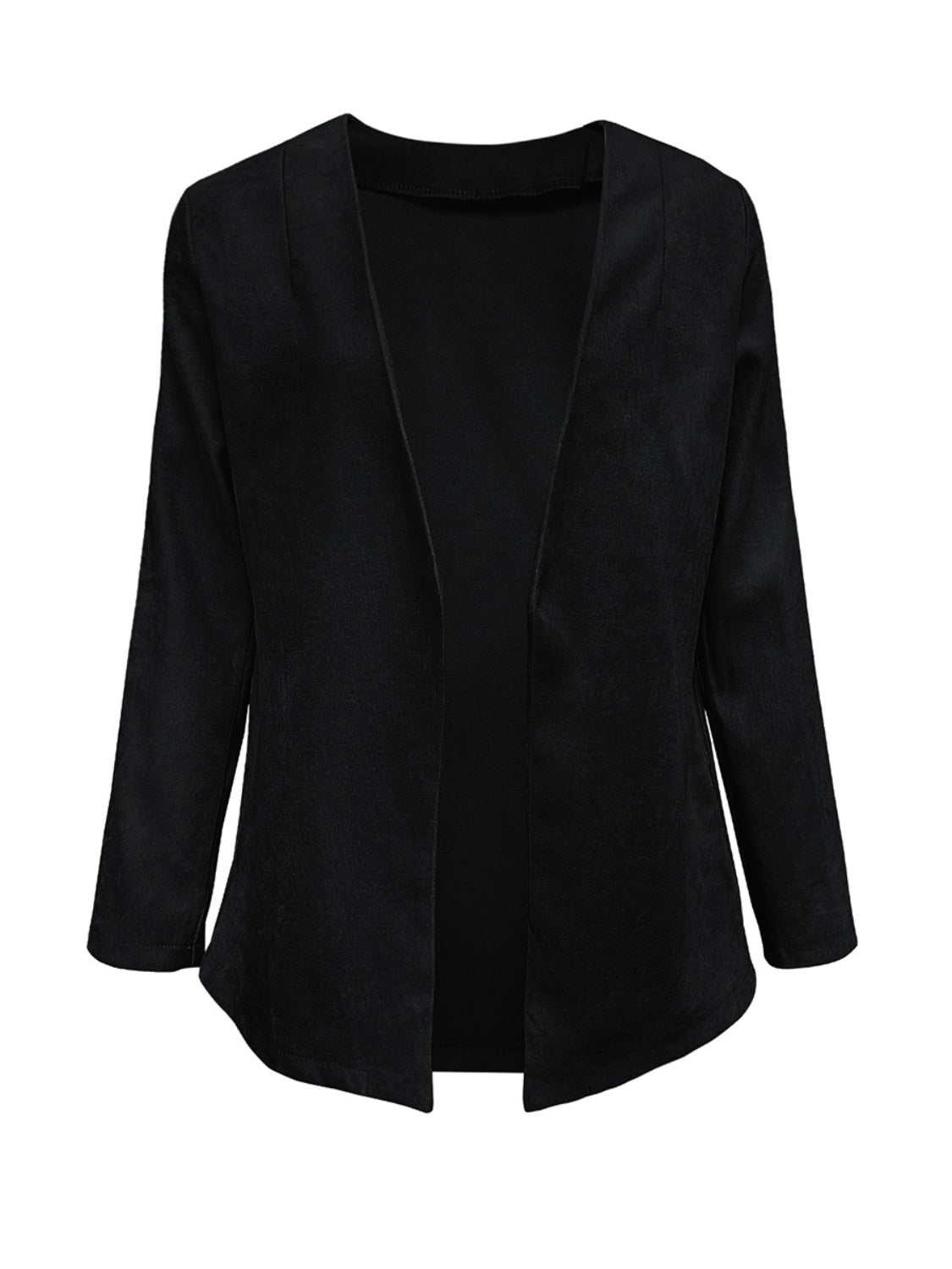 Open Front Long Sleeve Cardigan Black