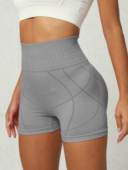 High Waist Active Shorts Gray