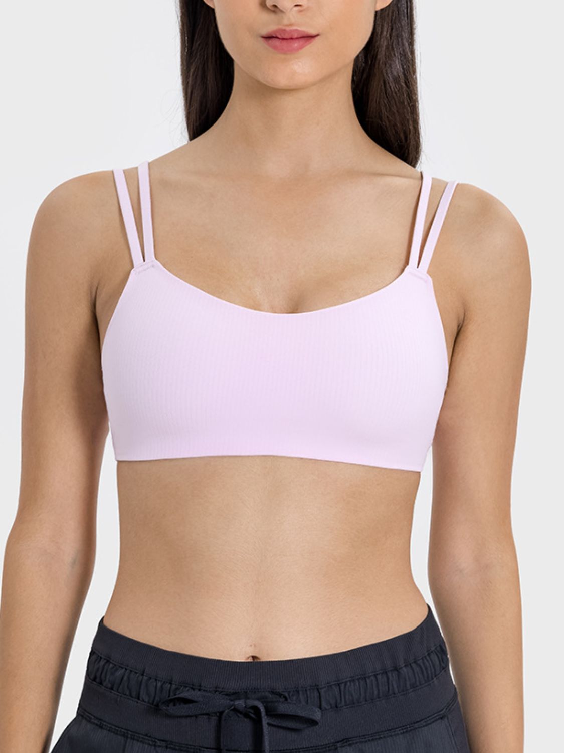 Millennia Scoop Neck Double Strap Active Cami Blush Pink