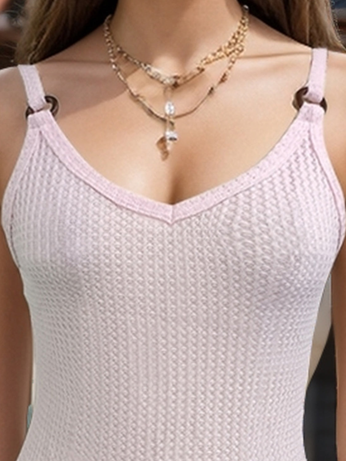 Full Size Textured Scoop Neck Cami Blush Pink